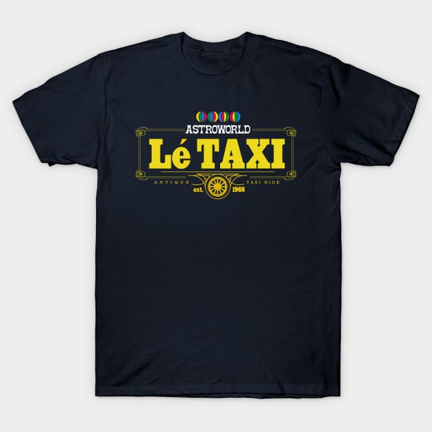 Houston Astro Theme Park Taxi Logo - Yellow T-Shirt by Blake Dumesnil Designs